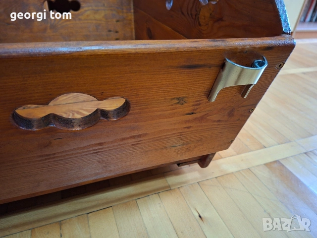 Бебешка дървена люлка за градина, ретро стил., снимка 5 - Градински мебели, декорация  - 54282064