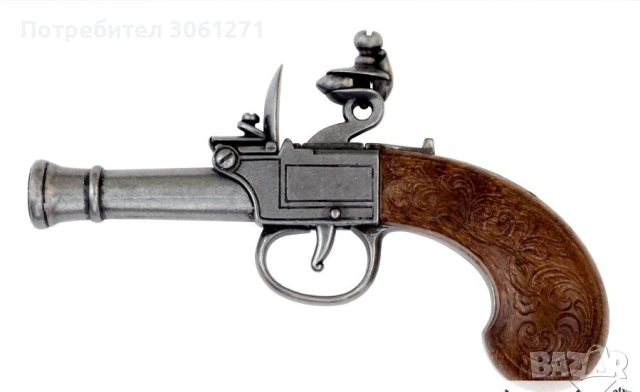 Кремъчен пистолет, Англия, 18 век., снимка 3 - Колекции - 53927471