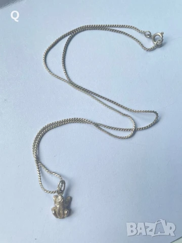 Сребърно синфжирче с вискулка жабка,проба 925 (13), снимка 3 - Колиета, медальони, синджири - 50978998