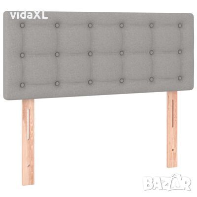 vidaXL Горна табла за легло, светлосива, 100x5x78/88 см, плат(SKU:346032