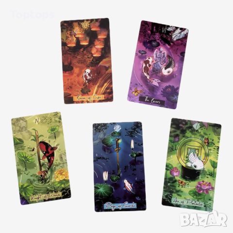 Таро карти 7х12см: Seasonal Fox Tarot & Wild Child Tarot & Nishikigoi Tarot, снимка 12 - Карти за игра - 45399685