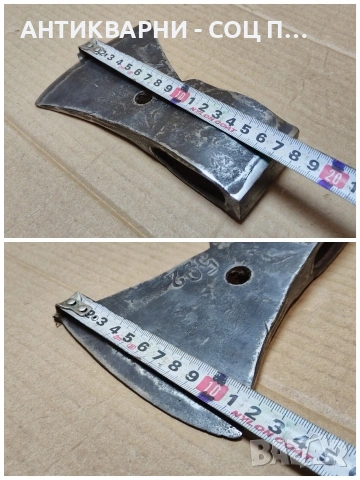 Стара Кована Немска Брадва Топор / 1,2 кг. / НОМЕР 623., снимка 7 - Антикварни и старинни предмети - 53275166