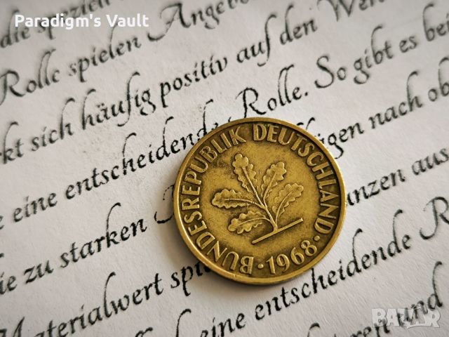 Монета - Германия - 10 пфенига | 1968г.; серия G, снимка 2 - Нумизматика и бонистика - 45496244