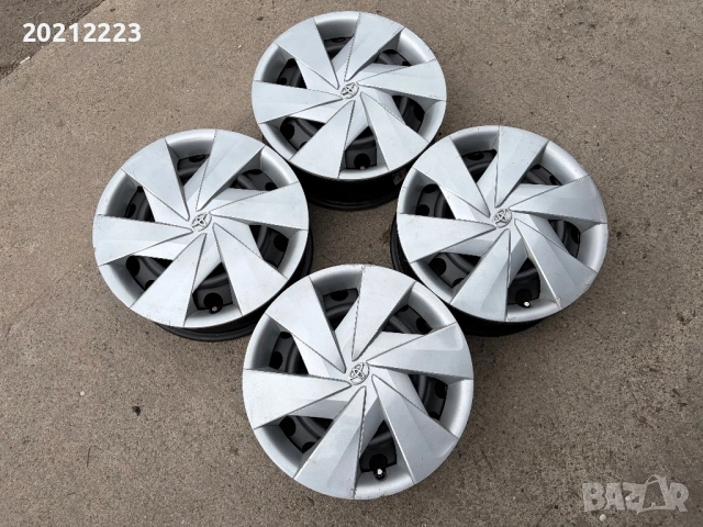 4 броя железни джанти + тасове за Toyota Yaris- Hybrid 15, снимка 3 - Гуми и джанти - 53998049