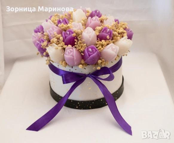 Ароматни букети от свещи, ръчна изработка , снимка 9 - Декорация за дома - 51321982