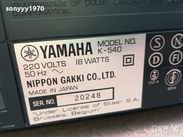 YAMAHA K-540 DECK-MADE IN JAPAN ВНОС SWISS 2204241848, снимка 6 - Декове - 45405155