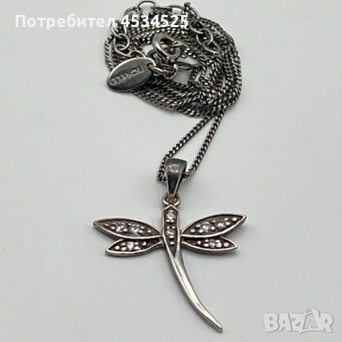 Сребърно колие "Водно конче" – Fiorelli (сребро 925), снимка 4 - Колиета, медальони, синджири - 53916329