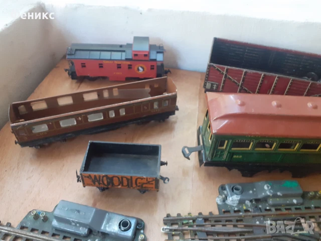 Лот части влакче вагони конструктор релси - стара игра, снимка 2 - Антикварни и старинни предмети - 51344091