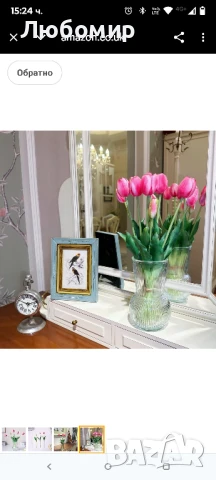 WAKISAKI 16-инчови първокласни изкуствени лалета с истински тъч, изкуствени цветя с пъпки, гъвкаво , снимка 4 - Декорация за дома - 50616826