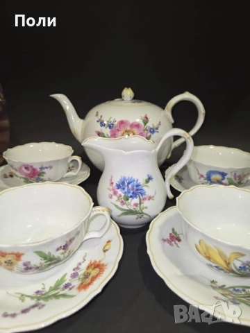 Сервиз за чай "Цветни букети" Meissen, 1930 г.