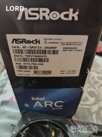 Видеокарта Intel Arc A770 Asrock Phantom Gaming D 8GB OC - Нова, снимка 7 - Видеокарти - 47214699