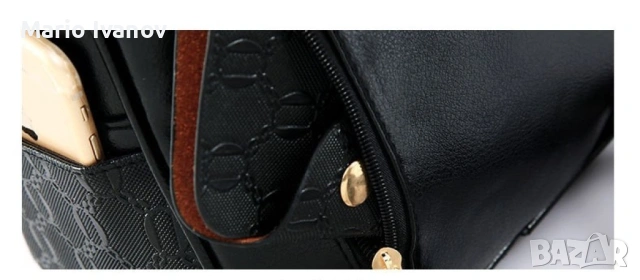 Комплект раница и 3 чантички / Цвят: Черен, снимка 5 - Раници - 53424107