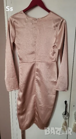 елегантна сатенена рокля , снимка 3 - Рокли - 51107675