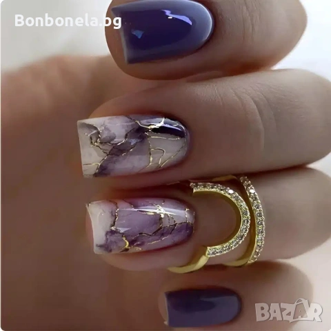 Самозалепващи изкуствени нокти Press On Nails, снимка 6 - Продукти за маникюр - 53033369