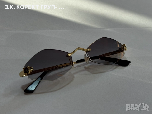 Дамски слънчеви очила CARTIER - CT0433S- Gold Panthère De Cartier, снимка 8 - Слънчеви и диоптрични очила - 52525463