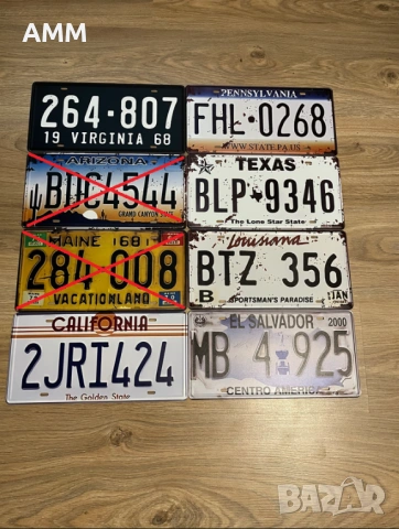 Американски регистрационни  номера  - РЕПЛИКА., снимка 6 - Картини - 38975042