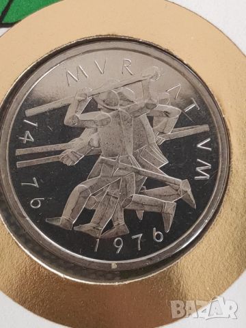 FDC със 5 Fr монета Швейцария 1976 г, снимка 2 - Филателия - 46444376