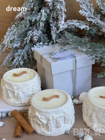 Коледна свещ “Зимна Приказка”, снимка 6 - Декорация за дома - 52076374