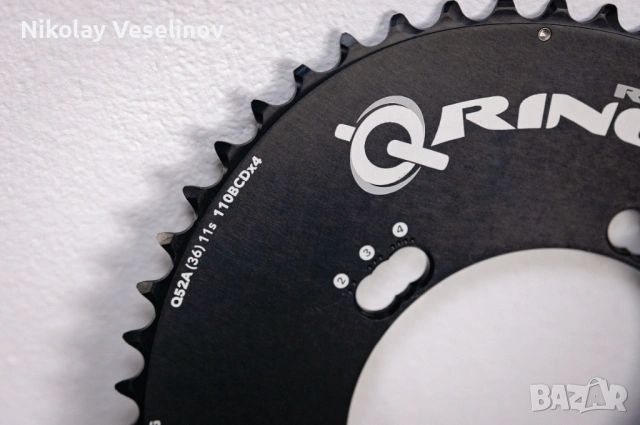Плоча 52T - ROTOR Q-Ring Оval Chainring - 110bcd x 4 / велосипед / шосейна, снимка 2 - Части за велосипеди - 53215105