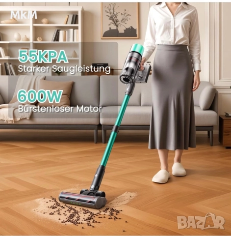 SmartAI V5 безкабелна прахосмукачка, 55 Kра/600 W/80минути 