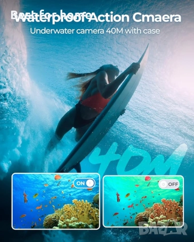 TIMNUT 4K , 48 MP HD WIFI екшън,подводна камера с 64 GB SD карта с дистанционно управление, снимка 2 - Камери - 52116978