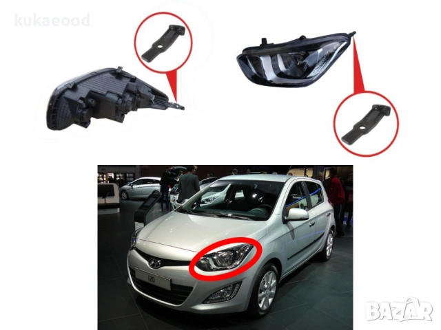 Щипка за захващане на фар Hyundai i20 MK1 Facelift, снимка 4 - Части - 54200063