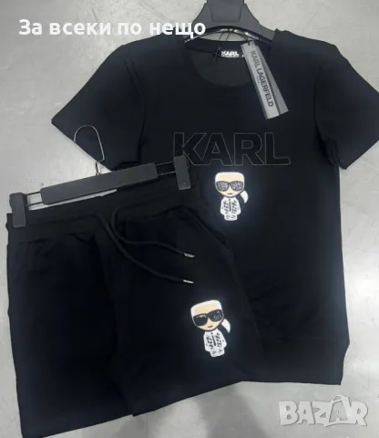 Karl Lagefeld Дамски Летен Комплект С Бродирано Лого👚🩳Дамски Къс Екип Карл Лагерфелд Код A593, снимка 4 - Спортни екипи - 50370785