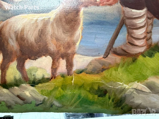 Стара картина маслени бой на картон , снимка 6 - Антикварни и старинни предмети - 53814939