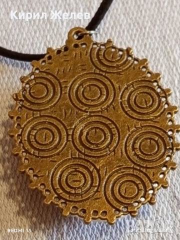 МЕДАЛЬОН РЪЧНА ШЕВИЦА с ФЛОРАЛЕН МОТИВ ЧЕРВЕНИ и ЖЪЛТИ ЦВЕТЯ АВТОРСКО БИЖУ 52221, снимка 6 - Колиета, медальони, синджири - 52492559