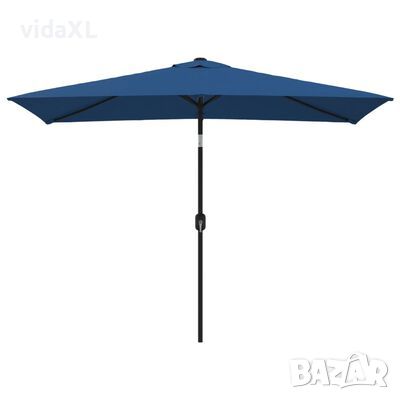 vidaXL Градински чадър с метален прът, 300x200 см, лазурен(SKU:47129