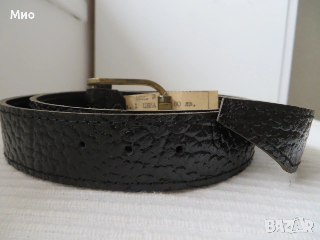 Нов черен колан естествена кожа, 107 см., снимка 3 - Колани - 54165872