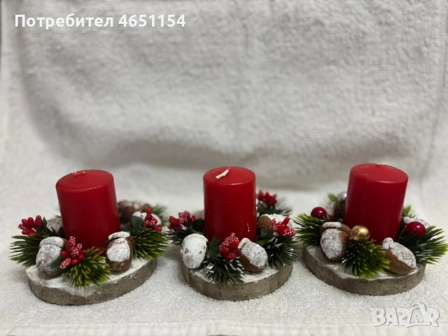 коледни свещници , снимка 4 - Декорация за дома - 52577681