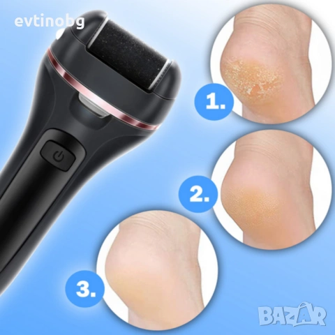 Електрическа пила за крака – безжична, 3 ролки, LED светлибезжична, педикюр, на, комплект за педикюр, снимка 6 - Електрически пили за пети - 53766774