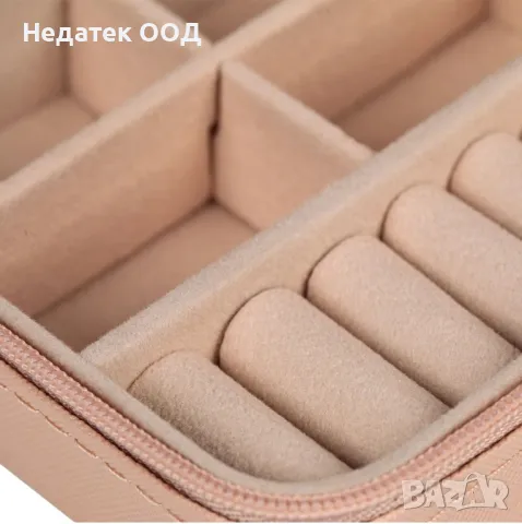 Органайзер, За бижута, Пътуване, Розов, 10x10x5 см, снимка 3 - Кутии за съхранение - 47001932