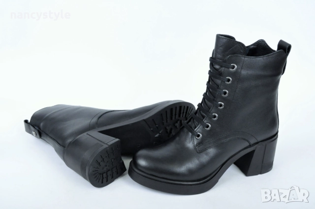 ЗИМА '25'26! Дамски боти от естествена кожа на ток, снимка 4 - Дамски боти - 51719727