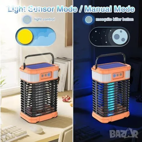 Нов Електрически убиец на комари и мухи с USB зарядно Лампа насекоми, снимка 5 - Други стоки за дома - 49804816