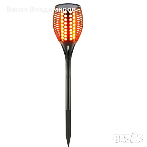 Соларна LED лампа имитираща огън със светлинен сензор, снимка 2 - Соларни лампи - 50921358