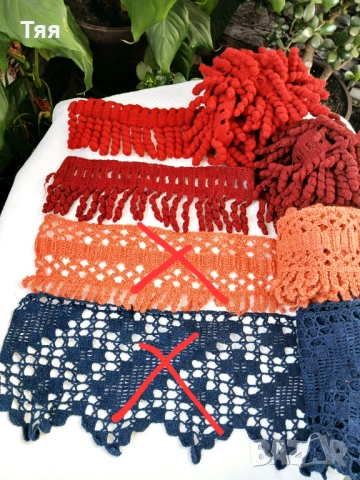 Цветни вълнени дантели на една кука 