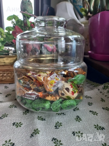 Бисквитиера от Йенско стъкло