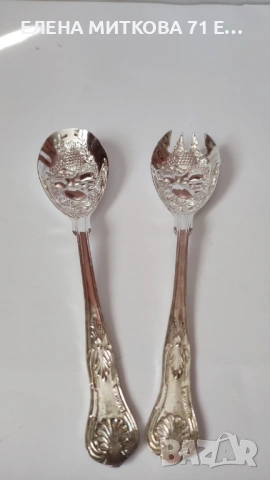 Нов посребрен двоен сет за сервиране, снимка 3 - Прибори за хранене, готвене и сервиране - 54131248