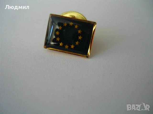 Значка с 12 звезди, златист метал, снимка 3 - Други - 51589647