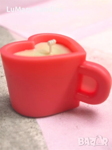 Свещ “Чаша сърце”, снимка 5 - Декорация за дома - 53847139