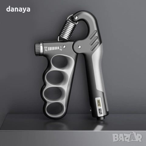 6460 Фитнес уред за тренировка на ръце и пръсти с брояч – регулируем тренажор за сила на захвата, снимка 5 - Фитнес уреди - 53780334