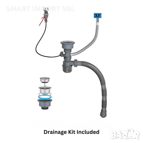 Многофункционална мивка Smart HeaterМ, 75х46 см, филтър за вода, матово сиво, снимка 3 - Мивки - 51994292