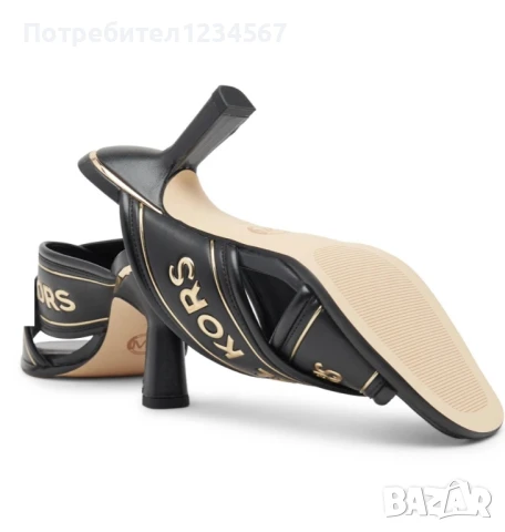 НОВИ уникални чехли на ток MICHAEL KORS 36 н, закупени за 338 лв, снимка 4 - Чехли - 51372523