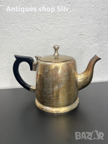 Английски посребрен чайник. №5584, снимка 1 - Антикварни и старинни предмети - 46443710