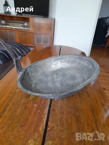 Стар бакърен,меден тиган , снимка 2 - Други ценни предмети - 50326916