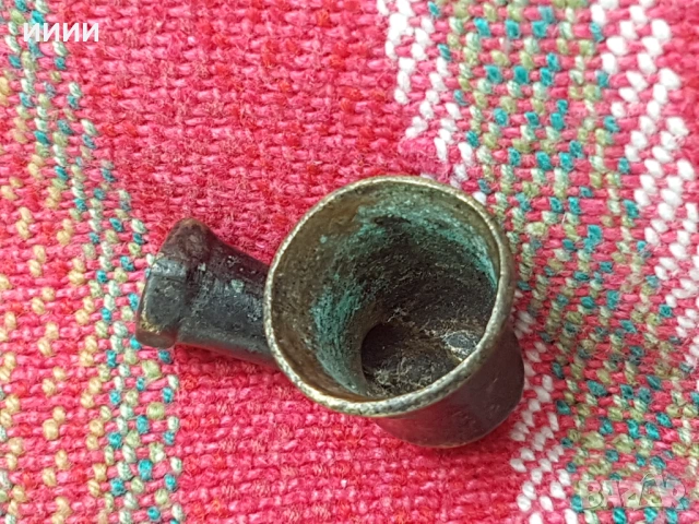 Османска бронзова лула 3, снимка 4 - Антикварни и старинни предмети - 53174794