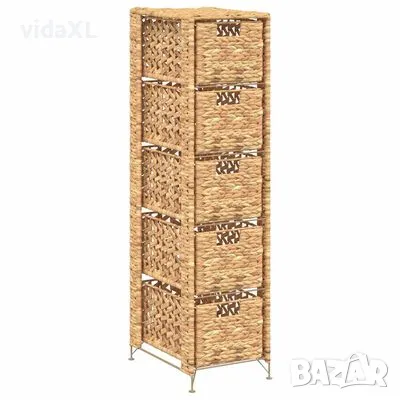 vidaXL Скрин с 5 чекмеджета-кошници, 25,5x37x100 см, воден хиацинт（SKU:245492）, снимка 1 - Други - 48564625