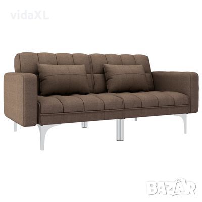 vidaXL Разтегателен диван, кафяв, текстил（SKU:247219